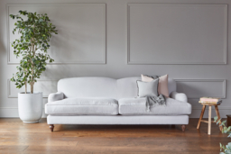 Brown Velvet 4 Seater Sofa - Traditional Style Custom Sofa In Easy Clean Velvet - Evelyn Range - thumbnail 2