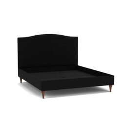 Black Velvet Super King Size Bed Frame - Traditional Low End With Large Headboard In Easy Clean Velvet - Avebury Range