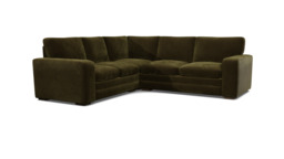 Green Linen 2X2.5 Seater Corner Sofabed - Modern Style Custom Sofa - Sloane Range