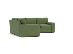 Green Linen 2X2.5 Seater Corner Sofabed - Modern Style Custom Sofa - Sloane Range - thumbnail 1