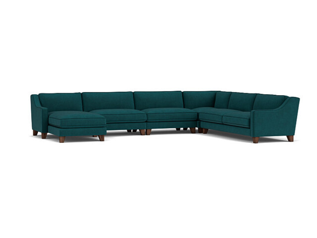Banbury Large Luxury U-Shape Corner Sofa in Teal - Darlings of Chelsea - image 1