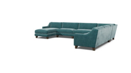 Banbury Large Luxury U-Shape Corner Sofa in Teal - Darlings of Chelsea - thumbnail 1