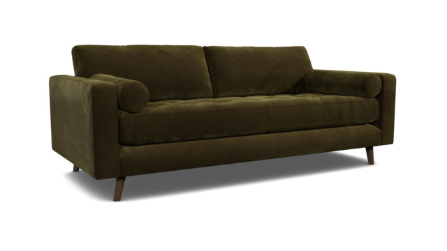 Green Linen 3 Seater Sofa - Modern Style Custom Sofa Settee - Shoreditch Range - image 1