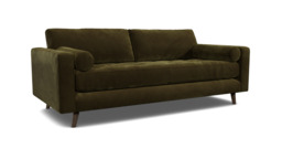 Green Linen 3 Seater Sofa - Modern Style Custom Sofa Settee - Shoreditch Range - thumbnail 1