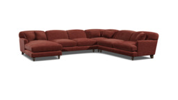 Purple Velvet U Shaped Sofa - Traditional U Shape Corner Custom Sofa In Easy Clean Velvet - Galloway Range
