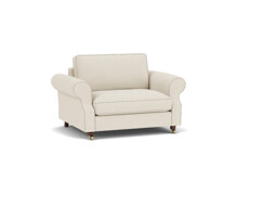 White Chenille Loveseat Armchair Sofabed - Traditional Style Single Chair Bed In Stain Resistant Chenille - Kendal Range - thumbnail 1
