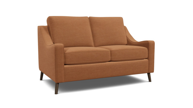 Orange Velvet 2 Seater Sofabed - Modern Fold Out Custom Sofa Bed In Stain Resistant Velvet - Weymouth Range - image 1
