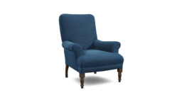 Blue Velvet Armchair - Traditional Accent Custom Arm Chair In Easy Clean Velvet - Tidworth Range