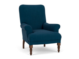 Blue Velvet Armchair - Traditional Accent Custom Arm Chair In Easy Clean Velvet - Tidworth Range