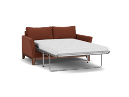 Red Velvet 2 Seater Sofabed - Modern Fold Out Custom Sofa Bed In Easy Clean Velvet - Exmouth Range - thumbnail 1