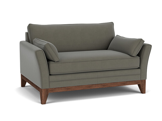 Grey Fabric Loveseat Armchair - Modern Snuggle Cuddler Custom Arm Chair In Easy Clean Fabric - Exmouth Range - image 1