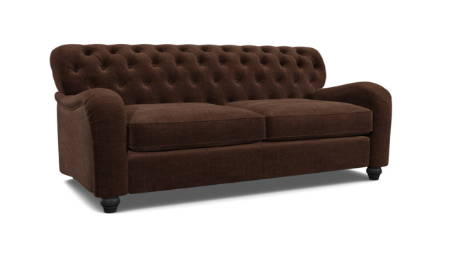 Brown Velvet 3.5 Seater Sofabed - Traditional Fold Out Custom Sofa Bed In Easy Clean Velvet - Bakewell Range - image 1