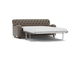 Brown Velvet 3.5 Seater Sofabed - Traditional Fold Out Custom Sofa Bed In Easy Clean Velvet - Bakewell Range