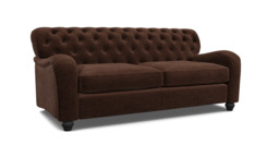 Brown Velvet 3.5 Seater Sofabed - Traditional Fold Out Custom Sofa Bed In Easy Clean Velvet - Bakewell Range - thumbnail 1