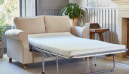 White Chenille 3 Seater Sofabed - Traditional Fold Out Custom Sofa Bed In Stain Resistant Chenille - Kendal Range - thumbnail 6