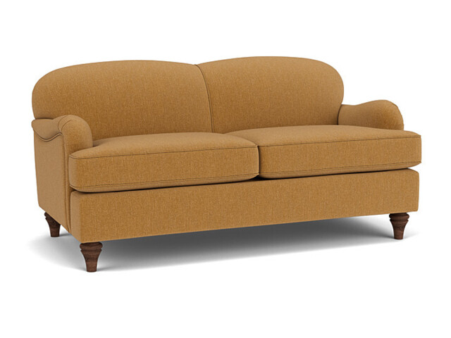 Orange Velvet 3 Seater Sofa - Traditional Style Custom Sofa In Stain Resistant Velvet - Lincoln Range - image 1