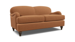 Orange Velvet 3 Seater Sofa - Traditional Style Custom Sofa In Stain Resistant Velvet - Lincoln Range - thumbnail 1