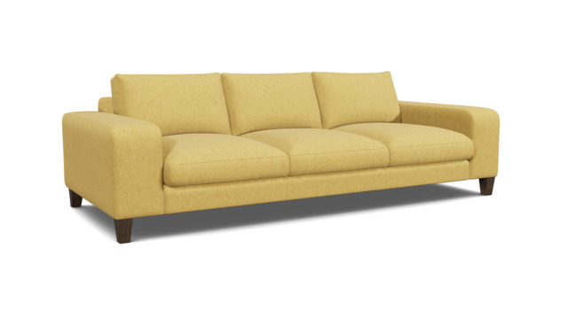 Yellow Velvet 4 Seater Sofa - Modern Style Custom Sofa In Stain Resistant Velvet - Kingly Range - image 1