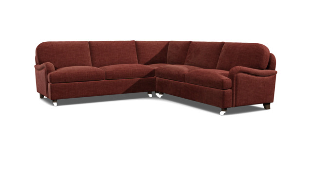 Purple Velvet 3.5 Seater Corner Sofa - Traditional Style Custom Sofa In Easy Clean Velvet - Helston Range - image 1