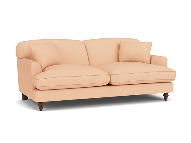 Pink Velvet 3 Seater Sofa - Traditional Style Custom Sofa In Stain Resistant Velvet - Galloway Range - image 1
