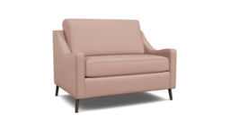 Pink Velvet Loveseat Armchair Sofabed - Modern Pull Out Chair Bed In Stain Resistant Velvet - Weymouth Range - thumbnail 1