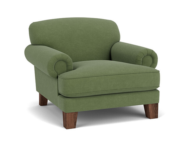 Green Linen Gents Armchair - Traditional Gents Custom Arm Chair - Thatcham Range - image 1