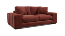 Purple Velvet 3 Seater Sofa - Modern Style Chunky Custom Sofa In Easy Clean Velvet - Epping Range