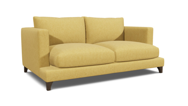 Yellow Velvet 3 Seater Sofa - Modern Style Custom Sofa In Stain Resistant Velvet - Holland Range - image 1