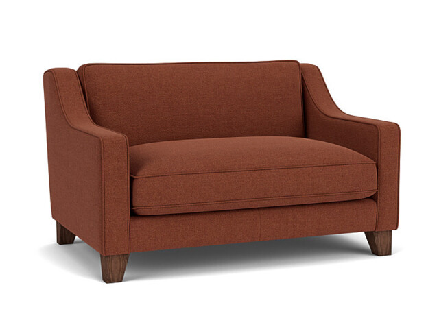 Red Velvet Loveseat Armchair - Modern Snuggle Cuddler Custom Arm Chair In Easy Clean Velvet - Banbury Range - image 1