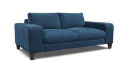 Blue Velvet 2.5 Seater Sofa - Modern Style Custom Sofa In Easy Clean Velvet - Kingly Range - thumbnail 1