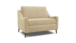 Cream Fabric Loveseat Armchair Sofabed - Modern Pull Out Chair Bed - Weymouth Range