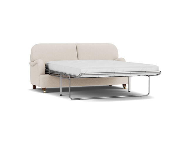 Cream Fabric 3.5 Seater Sofabed - Traditional Fold Out Custom Sofa Bed - Helston Range - image 1
