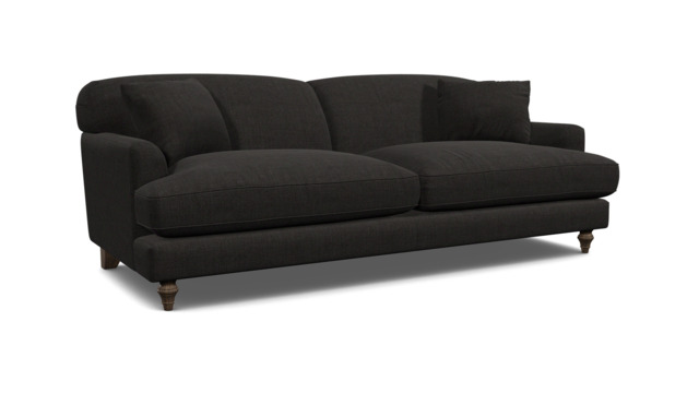 Black Velvet 4 Seater Sofa - Traditional Large Custom Sofa In Easy Clean Velvet - Galloway Range - image 1