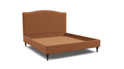 Orange Velvet Super King Size Bed Frame - Traditional Low End With Large Headboard In Stain Resistant Velvet - Avebury Range
