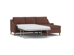 Mid-Century Weymouth 2 Seater Purple Chaise Sofa Bed, 170+ Customisation Options, UK Crafted - Darlings of Chelsea - thumbnail 1