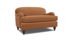 Orange Velvet Loveseat Armchair Sofabed - Traditional Style Single Chair Bed In Stain Resistant Velvet - Lincoln Range