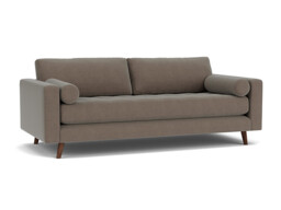 Brown Velvet 3 Seater Sofa - Modern Style Custom Sofa In Easy Clean Velvet - Shoreditch Range - thumbnail 1