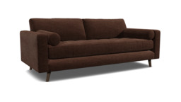 Brown Velvet 3 Seater Sofa - Modern Style Custom Sofa In Easy Clean Velvet - Shoreditch Range
