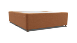 Orange Velvet Double Bed Divan - Modern Style Divan Base In Stain Resistant Velvet - Barnsley Range
