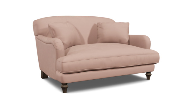 Pink Velvet Loveseat Armchair - Traditional Snuggler Cuddler Custom Arm Chair In Stain Resistant Velvet - Evelyn Range - image 1