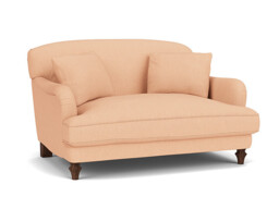 Pink Velvet Loveseat Armchair - Traditional Snuggler Cuddler Custom Arm Chair In Stain Resistant Velvet - Evelyn Range