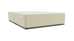 White Chenille King Size Bed Divan - Modern Style Divan Base In Stain Resistant Chenille - Barnsley Range