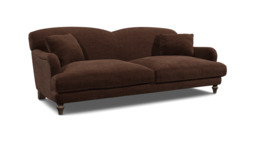 Brown Velvet 4 Seater Sofa - Traditional Style Custom Sofa In Easy Clean Velvet - Evelyn Range - thumbnail 1