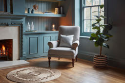 Purple Velvet Armchair - Traditional Accent Custom Arm Chair In Easy Clean Velvet - Tidworth Range - thumbnail 3