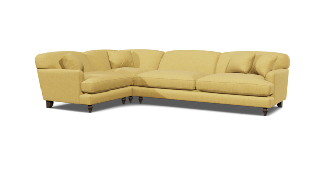 Yellow Velvet 4 Seater Left Corner Sofa - Traditional Style Custom Sofa In Stain Resistant Velvet - Galloway Range - image 1