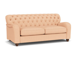Pink Velvet 3.5 Seater Sofa - Traditional Button Back Custom Sofa In Stain Resistant Velvet - Bakewell Range - thumbnail 1