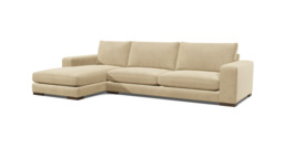Cream Fabric 2 Seater Sofa With Chaise - Modern Style Custom Sofa - Ashdown Range