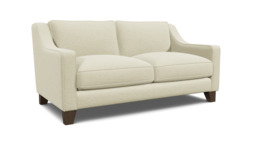 White Chenille 2 Seater Sofa - Modern Style Custom Sofa In Stain Resistant Chenille - Banbury Range