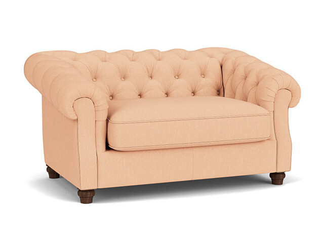 Pink Velvet Loveseat Armchair - Traditional Snuggler Cuddler Custom Arm Chair In Stain Resistant Velvet - Wantage Range - image 1