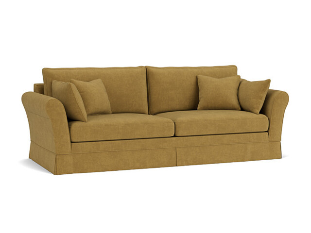 Yellow Velvet 4 Seater Sofa - Traditional Extra Large Custom Sofa In Stain Resistant Velvet - Jude Range - image 1
